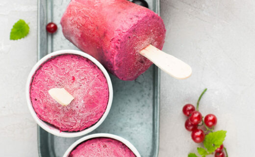 Sorbet yaourt de chèvre nature & framboise