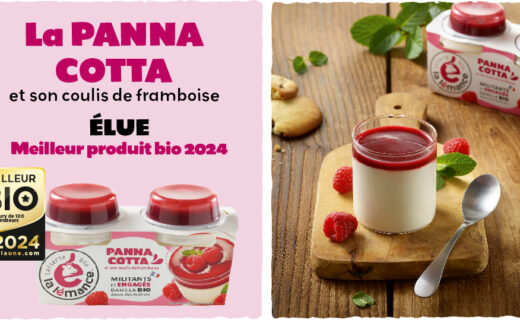 Panna cotta framboise meilleur produit bio 2024 la lemance