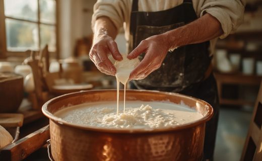 floriangaubert A close up of a cheesemakers hands carefully d 8720aa47 52b0 472b 8486 7702e5f96a4a 0