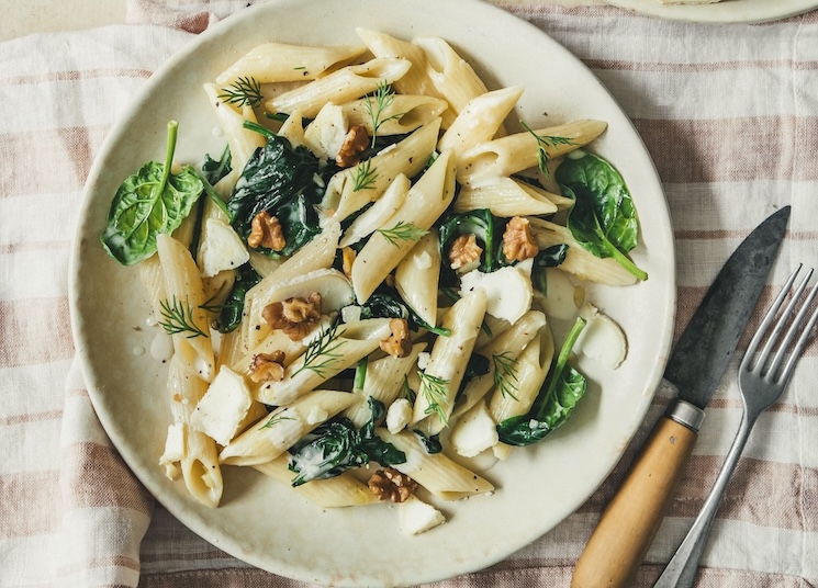 Penne à la crème miniature