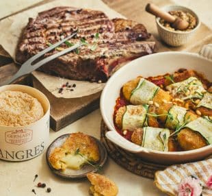 Côte de bœuf et involtinis de courgettes au Langres