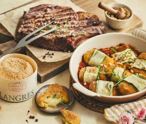 Côte de bœuf et involtinis de courgettes au Langres