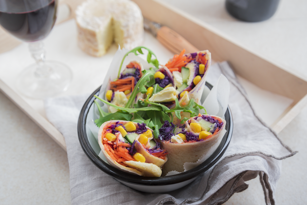 Wraps mit Affiné Chablis und Rohkostsalat - La Fromagerie Germain